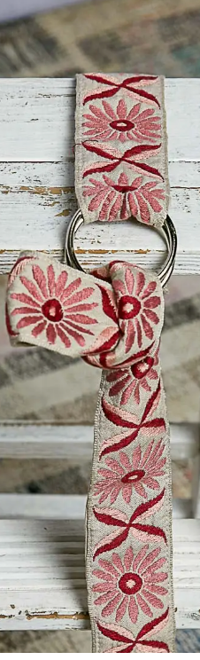 Jacie Embroidered Belt Pink