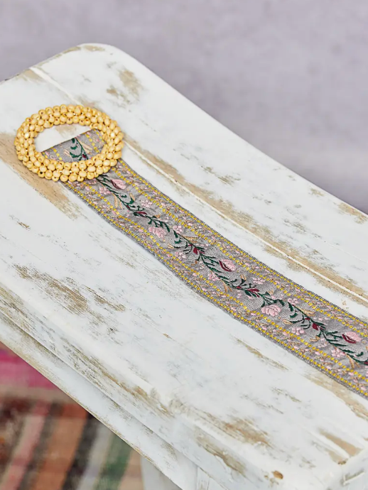 Corra Embroidered Belt Pink