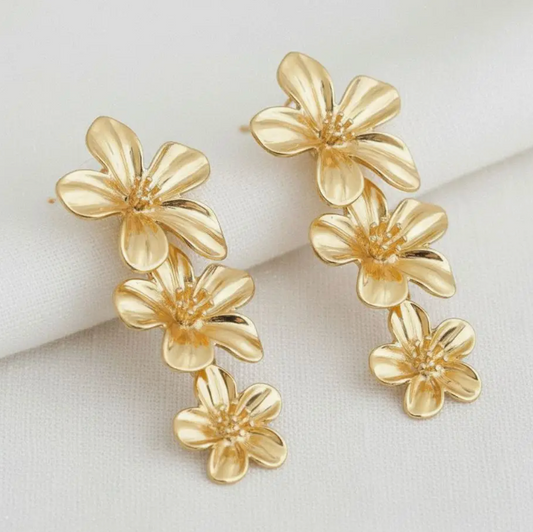 Vintage Flower Drop Earrings
