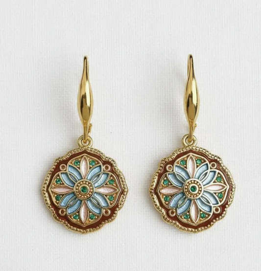 Art Deco Enamel Earrings