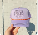 Jesus Loves You Hat Purple