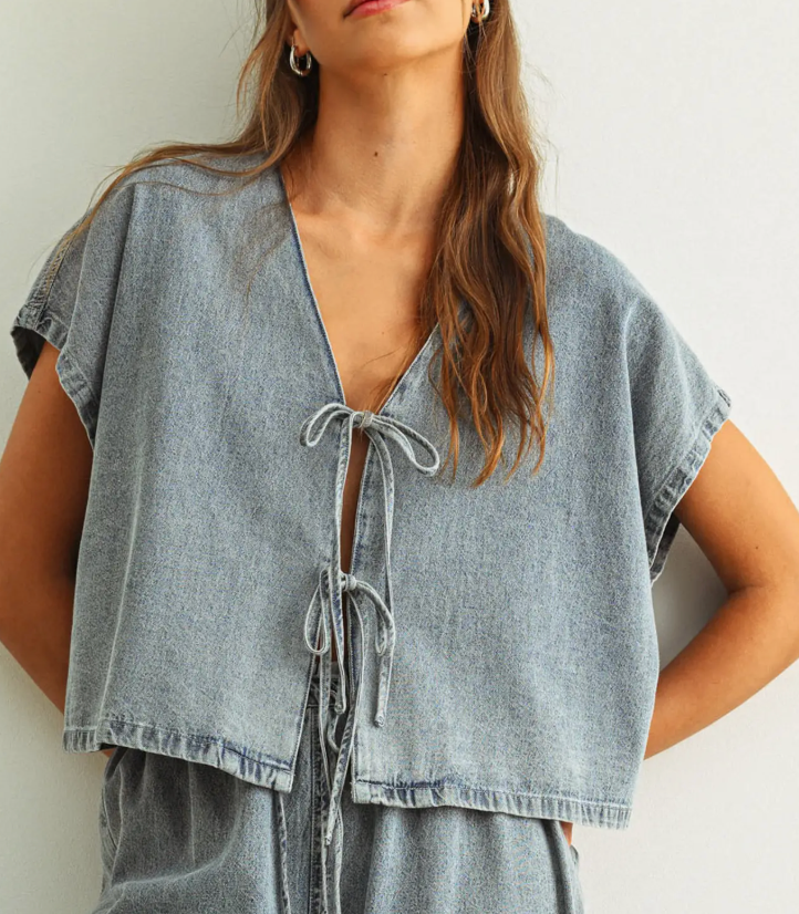 Tied Up Denim Top