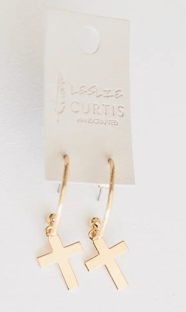 Mallory Cross Hoop Earrings
