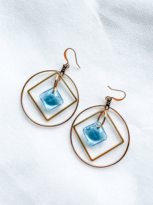 Aquamarine Princess Hoops