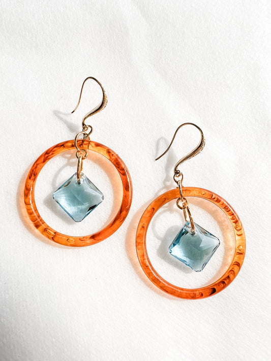 Vintage Amber Hoops