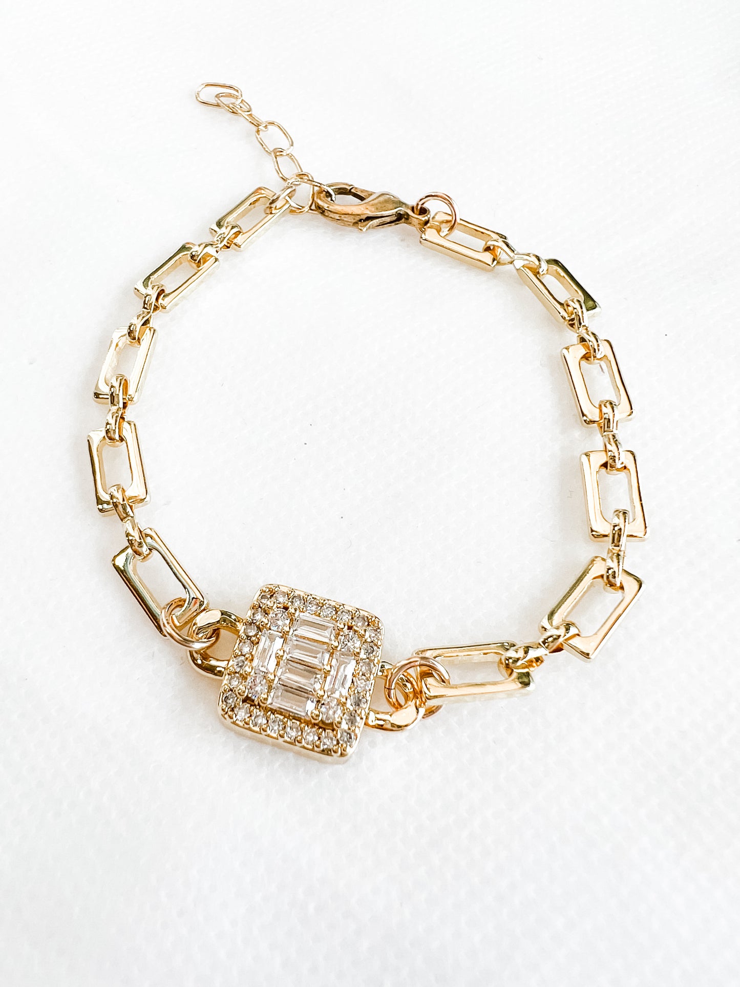 Gold Link Crystal Bracelet