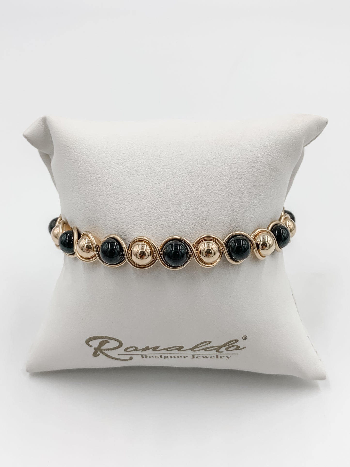 Onyx Gold Filled Bead Bracelet