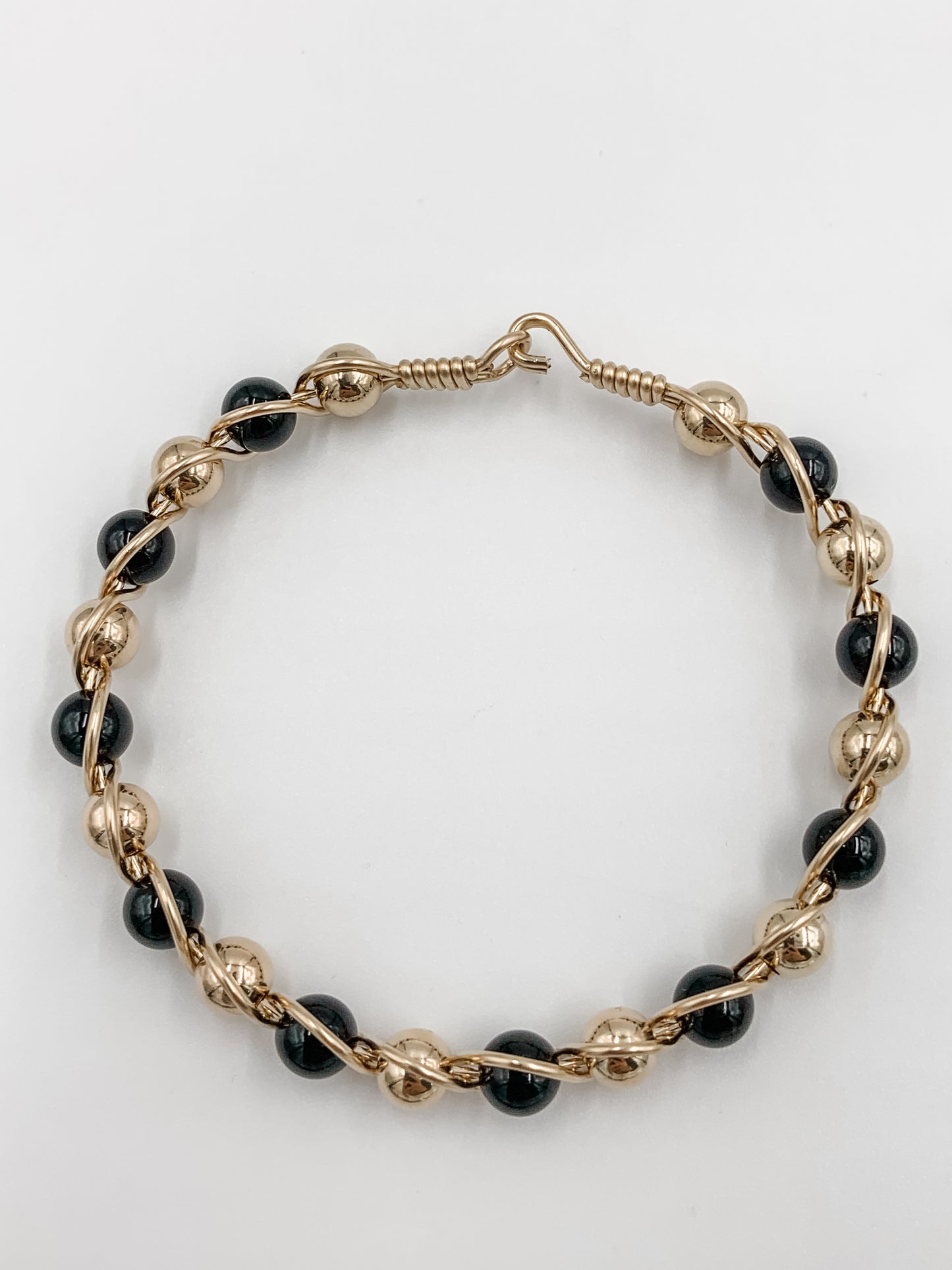 Onyx Gold Filled Bead Bracelet