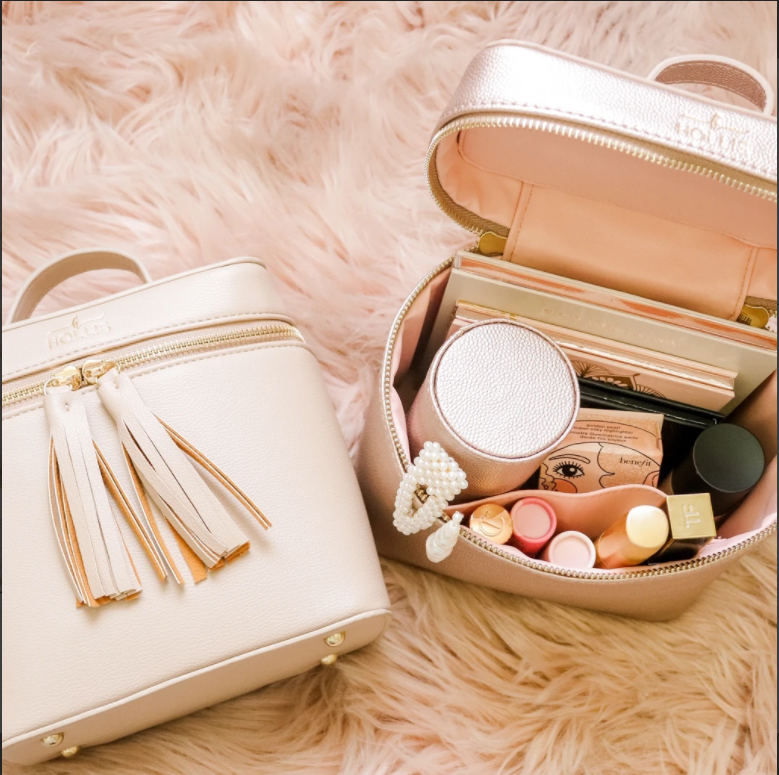 Mini Lux Cosmetic Bag Nude – True Blue Boutique - Main Image