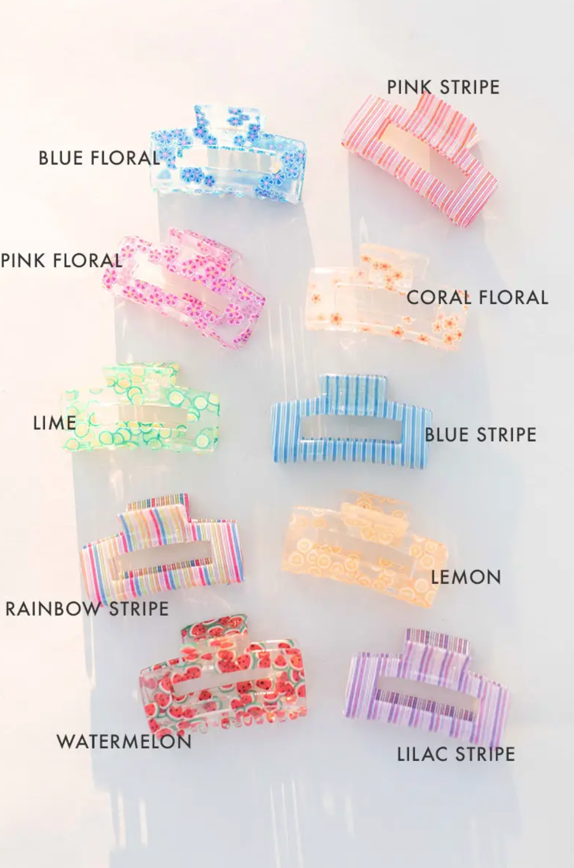 Floral, Fruit, and Stripes Hair Clips
