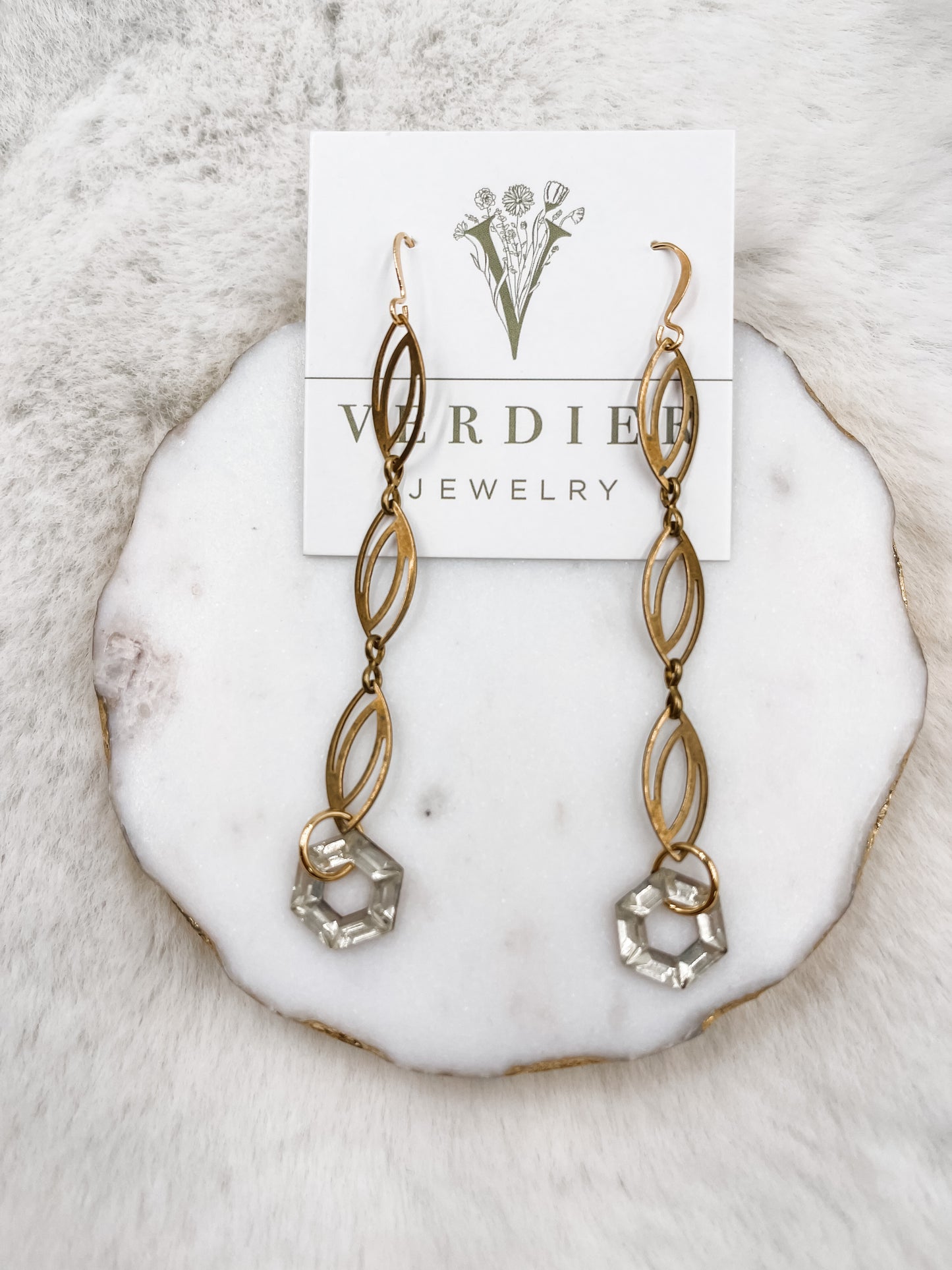 Dynasty Crystal Earrings on Chain