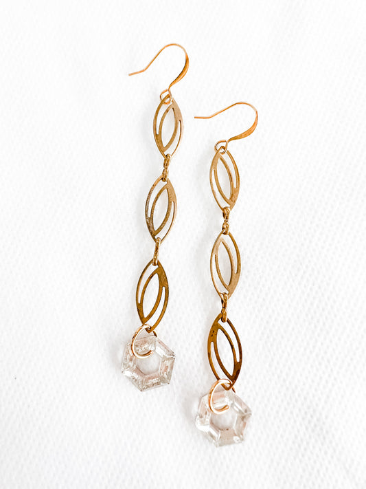 Dynasty Crystal Earrings on Chain
