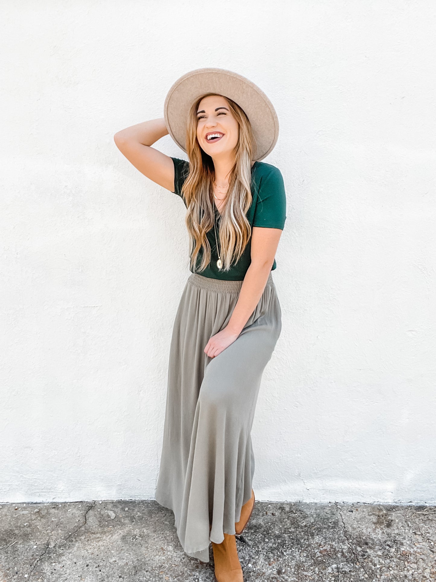 Day To Night Olive Skirt