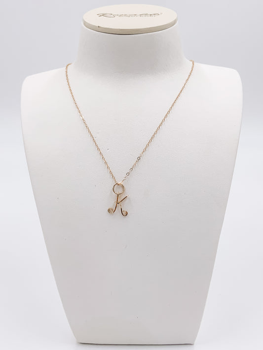 Initial Pendant Necklace in Gold