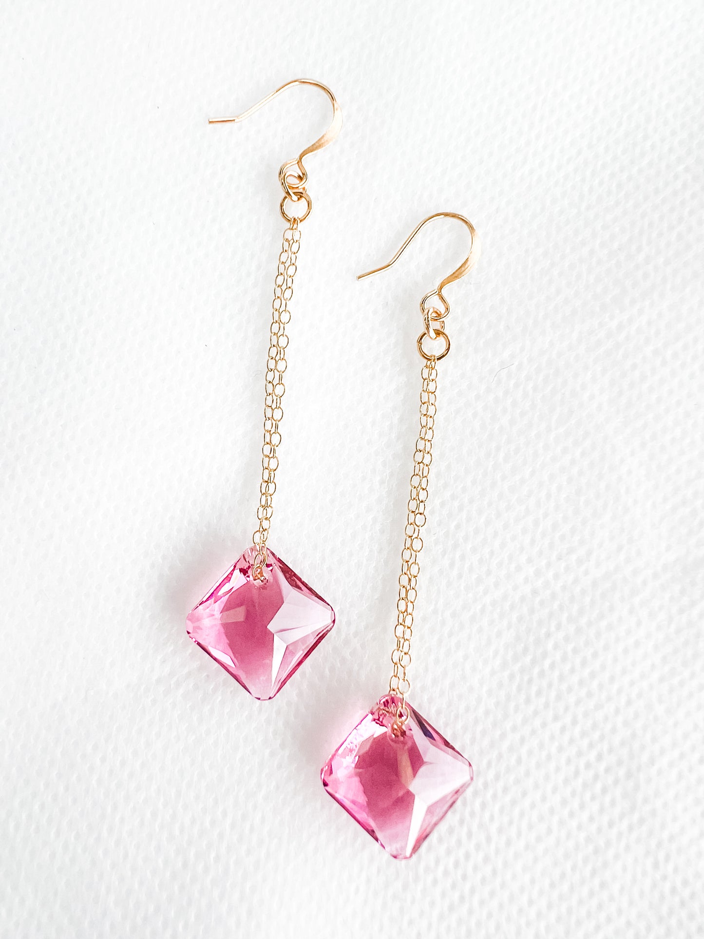 Pink Lady Crystal Earrings