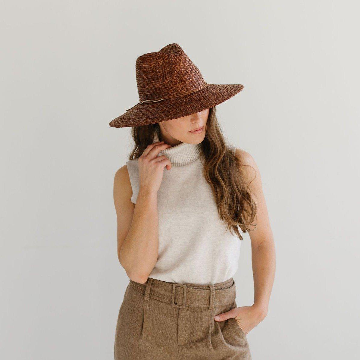 Isla Straw Fedora Brown